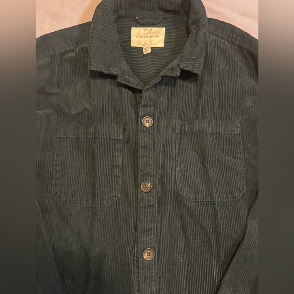 Lucky Brand Green Corduroy Button Up Shirt Jacket – Size S - Picture 3 of 7